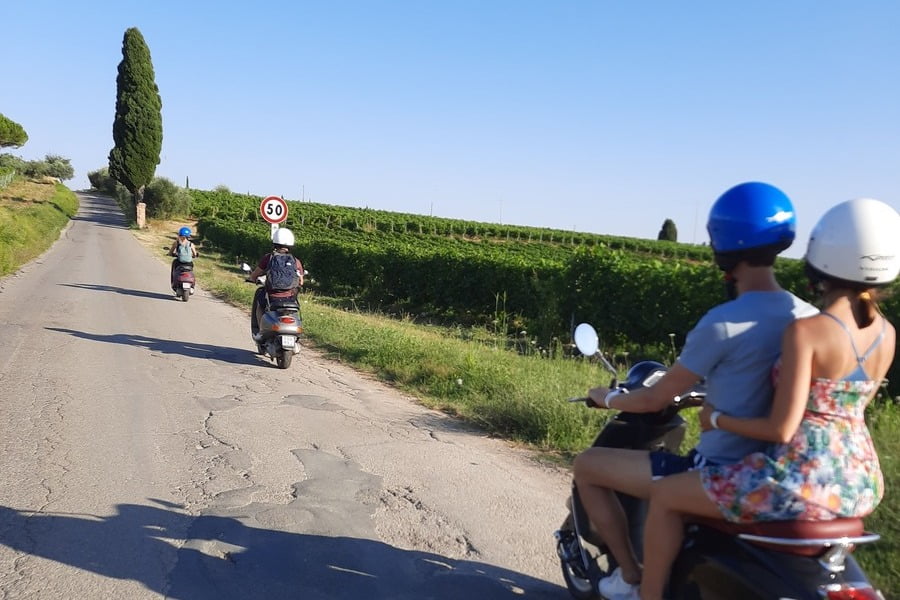 Driving up a Tuscan road