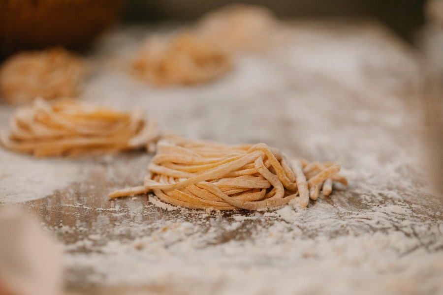 Handmade tagliatelle pasta